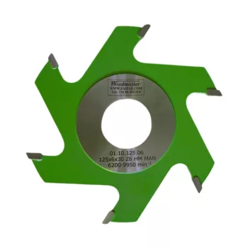   Drážkovacia fréza pre spodné frézky, 125x6x30mm, Z6, SK (HW), pájkované doštičky, skladaná