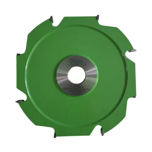 Drážkovacia fréza s predrezmi pre spodné frézky, 220x12x30mm, Z4 V2+2, SK (HW), pájkované doštičky