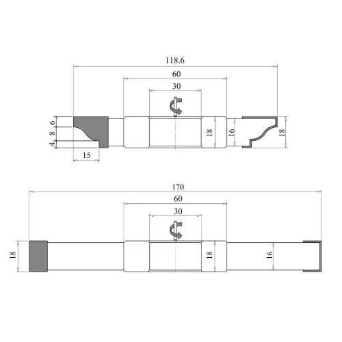 Doplnková sada pre výrobu dverí so sklenenými vložkami 01
